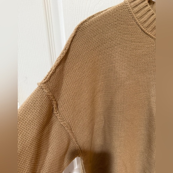 Tan Crew Neck Sweater with Ribbed Trim and Relaxed Fit NWT! Great style 🤎 - Picture 3 of 5